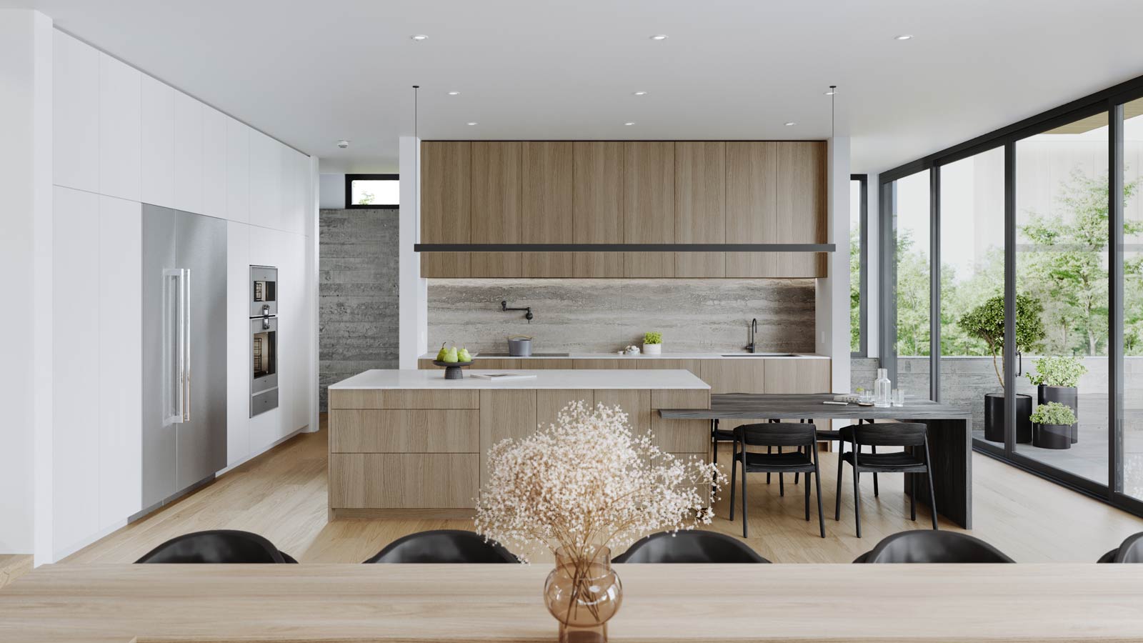 interior design of minimal kitchen in modern hudson valley home design