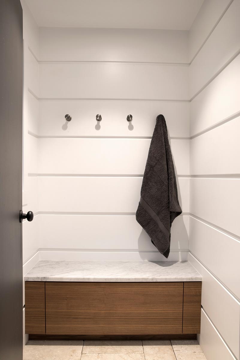 Modern White Pool House Changing Room