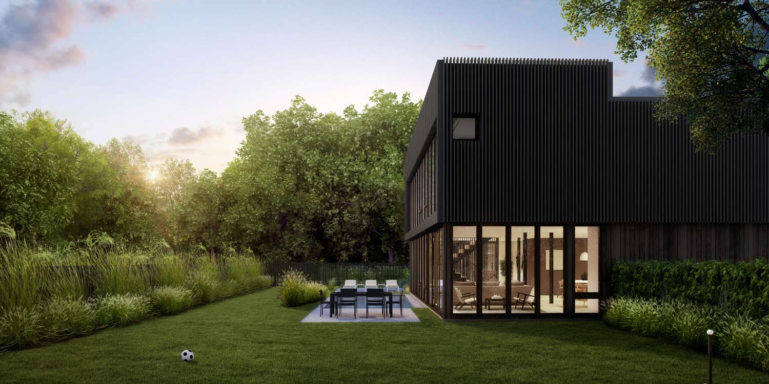 Hamptons Modern Home Architecture Rendering