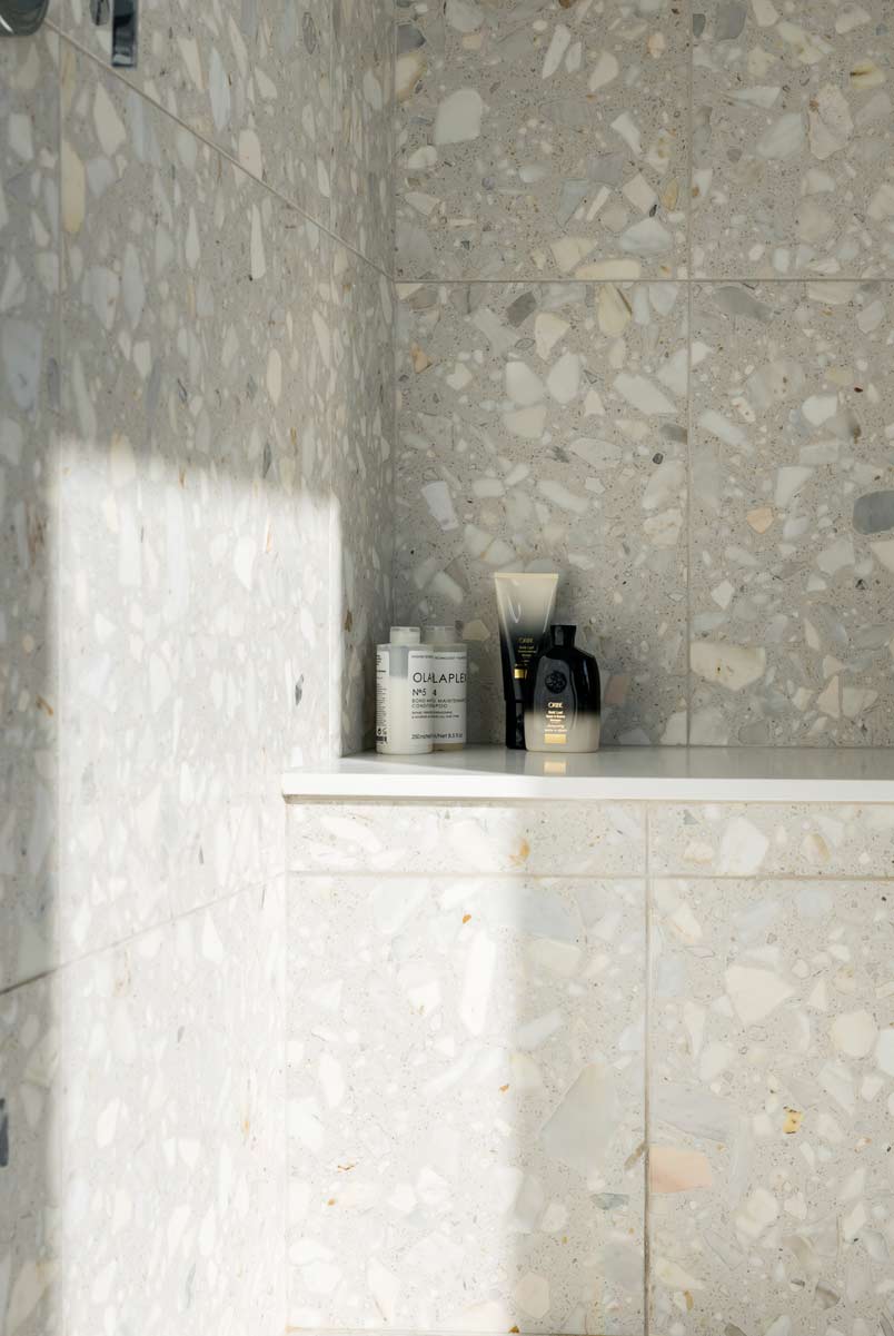 terrazzo marble custom shower interior architecture
