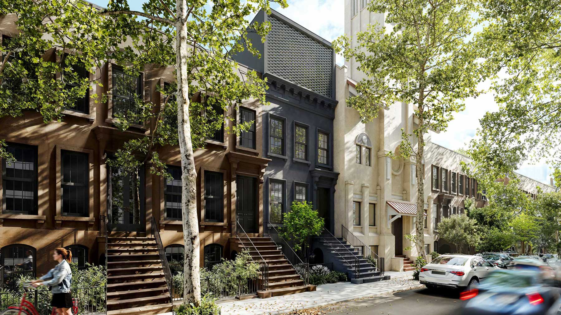 black modern nyc brick townhouse architecture design