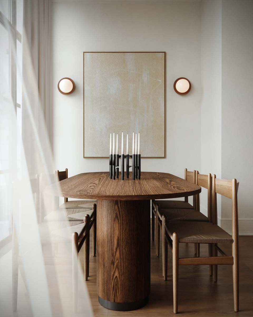 interio design for dinding area in modern nyc townhouse restoration