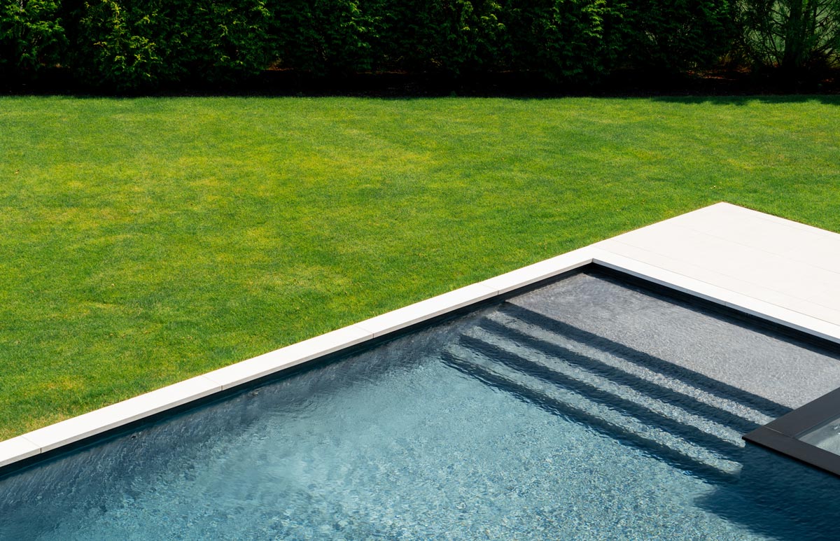 detail of hamptons home pool and landscape architecture