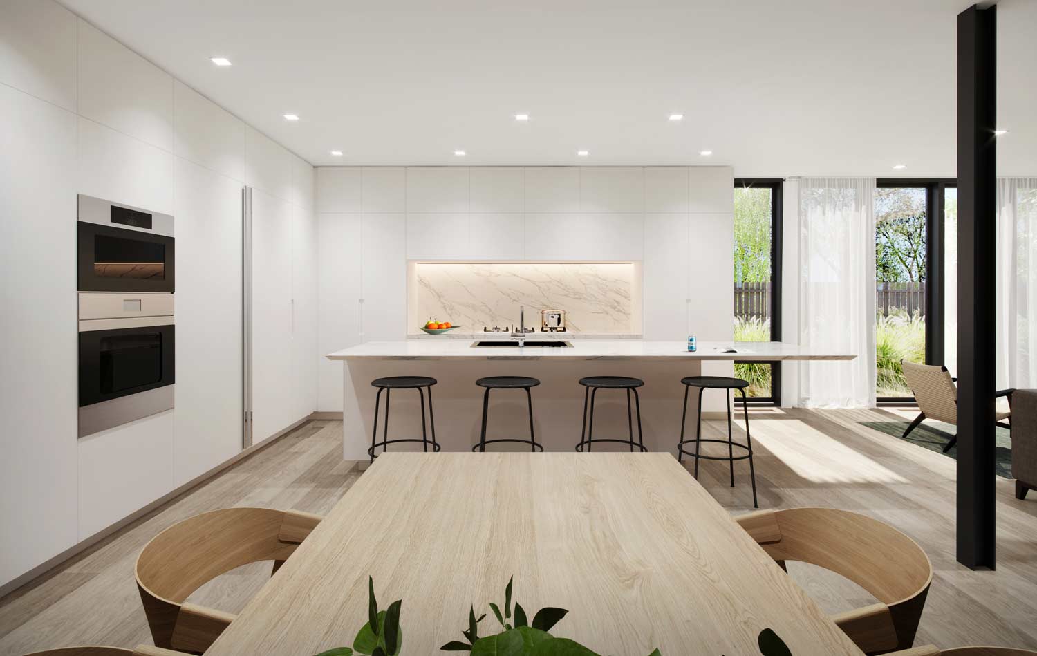 Minimalist Kitchen Interior Design in Sag Harbor, Hamptons, NY