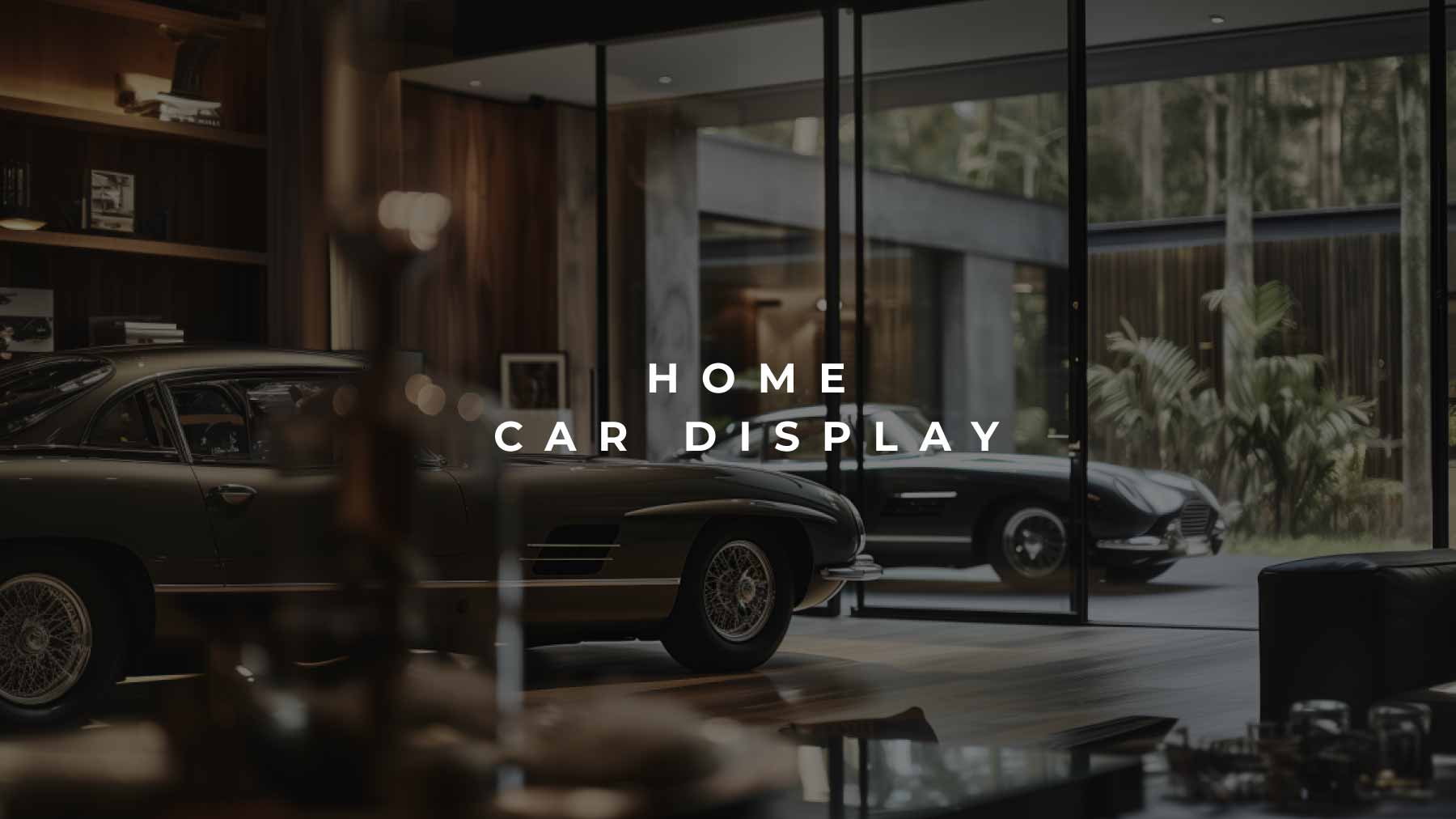 In-home car display in modern home design by The Up Studio Architecture & Interiors