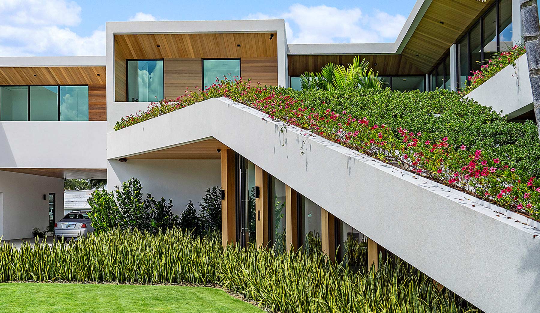 cost of green roof on a modern home design