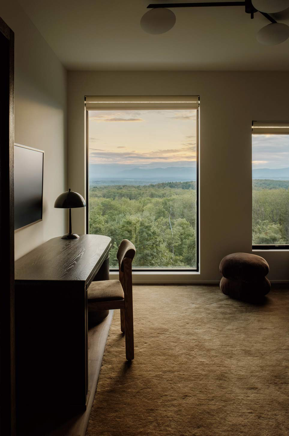 modern home office interiors with hudson valley mountain views