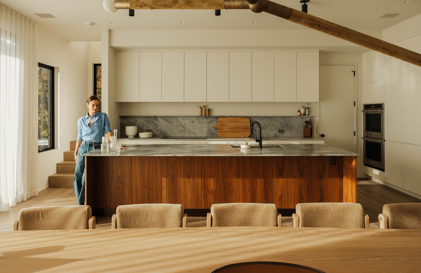 modern kitchen interiors at catskill custom mountain house